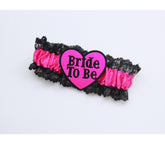 Love In Leather Bride to Be Sexy Leg Garter Black Pink Fishnet and Thigh Highs